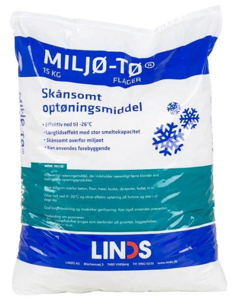 Optøning Miljø-Tø Flager 15 kg. Forbrug 25-50 g/m²