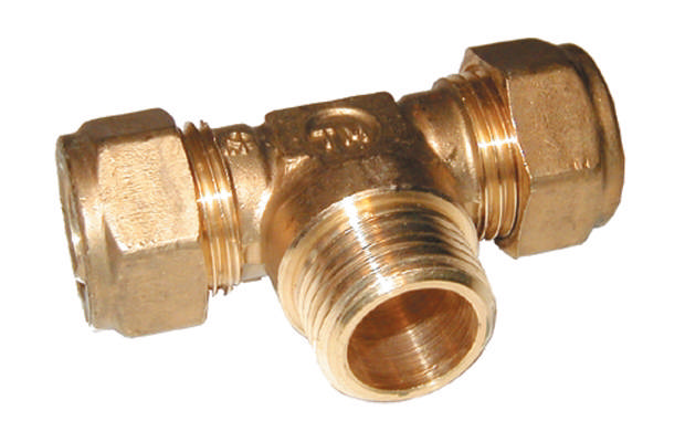 Komp. Tee t/CUrør 15 x 1/2