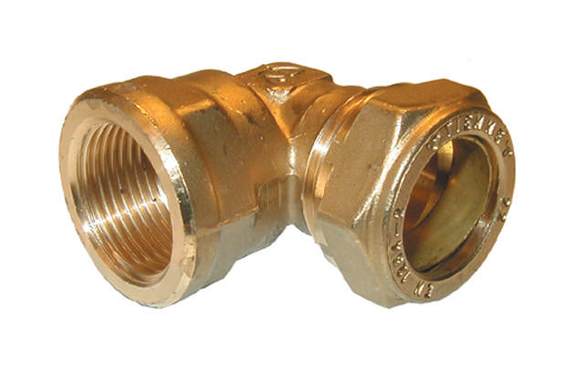 Komp. Vinkel 90° m/muf t/CUrør 12-28mm  VA/GDV