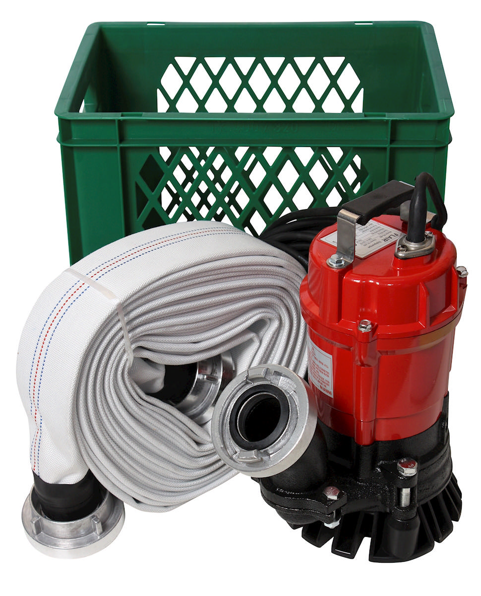 Entreprenørdykpumpe 250 l/min. m/brandslange 550 W