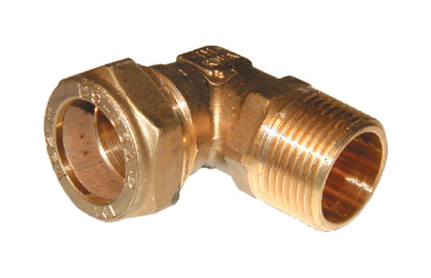 Komp. Vinkel 90° m/nip t/CUrør 12-28mm  VA/GDV